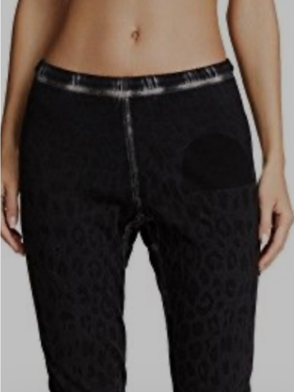 freecity Black Leopard-Print Sweat Pants